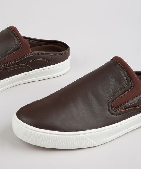 slip on couro masculino