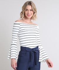 Blusa-Feminina-Canelada-Listrada-Ombro-a-Ombro-Manga-Longa-Trompete-Off-White-9579539-Off_White_1