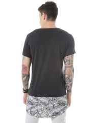 Camiseta-Longa-com-Estampa-de-Folhagem-Preta-8504395-Preto_2