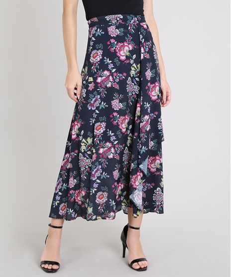 Saia-Mindset-Midi-Estampado-Floral-com-Babados-Azul-Marinho-9385657-Azul_Marinho_1