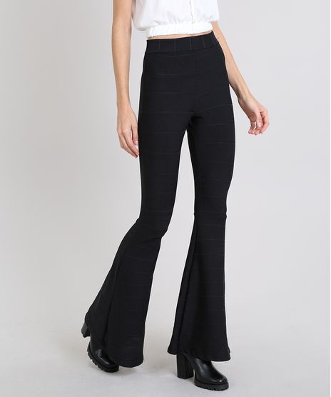 Calca-Feminina-Flare-Canelada-Preta-9590992-Preto_1
