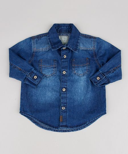 Camisa-Jeans-Infantil-com-Bolsos-Manga-Longa-Azul-Escuro-9527114-Azul_Escuro_1 Camisa-Jeans-Infantil-com-Bolsos-Manga-Longa-Azul-Escuro-9527114-Azul_Escuro_1