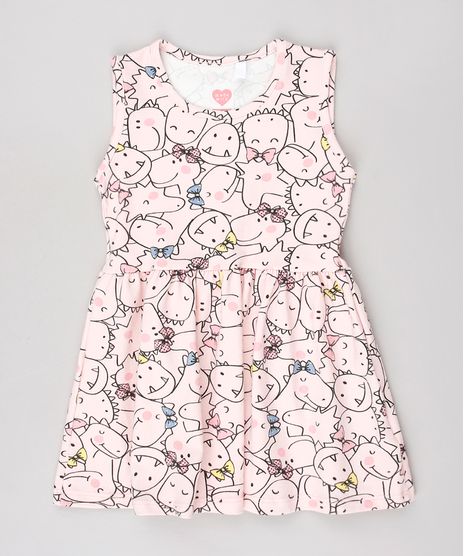Vestido-Infantil-Estampado-de-Dinossauros-Sem-Manga-Rosa-Claro-9558992-Rosa_Claro_1