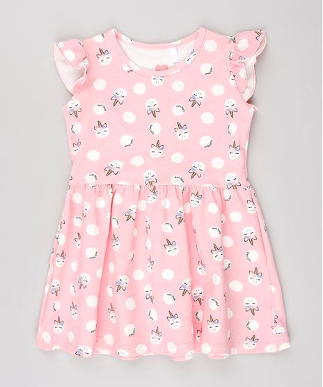 Vestido-Infantil-Estampado-de-Poa-e-Unicornios-Sem-Manga-Rosa-9558993-Rosa_1