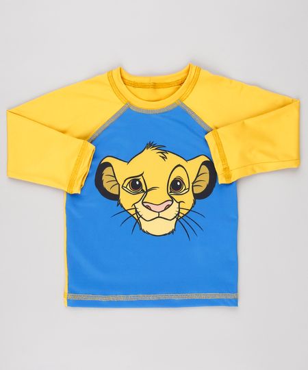 Camiseta-de-Praia-Infantil-O-Rei-Leao-Simba-Raglan-Manga-Longa-Mostarda-9522547-Mostarda_1