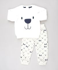 Conjunto-Infantil-de-Blusao-Urso-em-Plush-Branco---Calca-Estampada-de-Bichinhos-em-Moletom-Bege-Claro-9451001-Bege_Claro_1