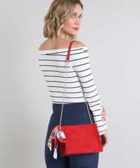 Bolsa-Feminina-Transversal-Media-em-Suede-com-Lenco-e-Corrente-Vermelho-9484654-Vermelho_2