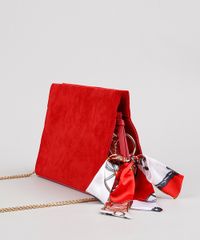 Bolsa-Feminina-Transversal-Media-em-Suede-com-Lenco-e-Corrente-Vermelho-9484654-Vermelho_4