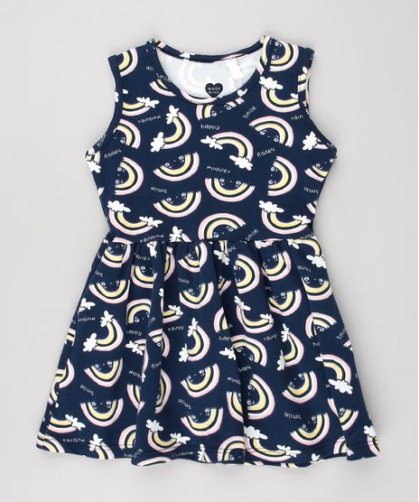 Vestido-Infantil-Estampado-de-Arco-Iris-Sem-Manga-Azul-Marinho-9558991-Azul_Marinho_1