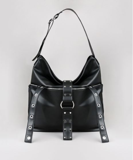 Bolsa-Feminina-Grande-com-Tiras-e-Ilhos-Preta-9483480-Preto_1