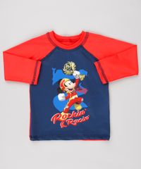 Camiseta-de-Praia-Infantil-Mickey-Raglan-Manga-Longa-Vermelha-9519455-Vermelho_1